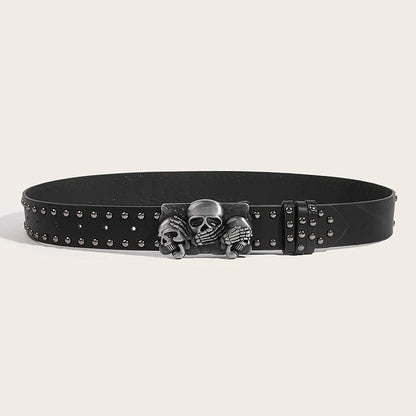 Luxury Punk Goth Rivet Unisex Designer Belt Black - Smarsty