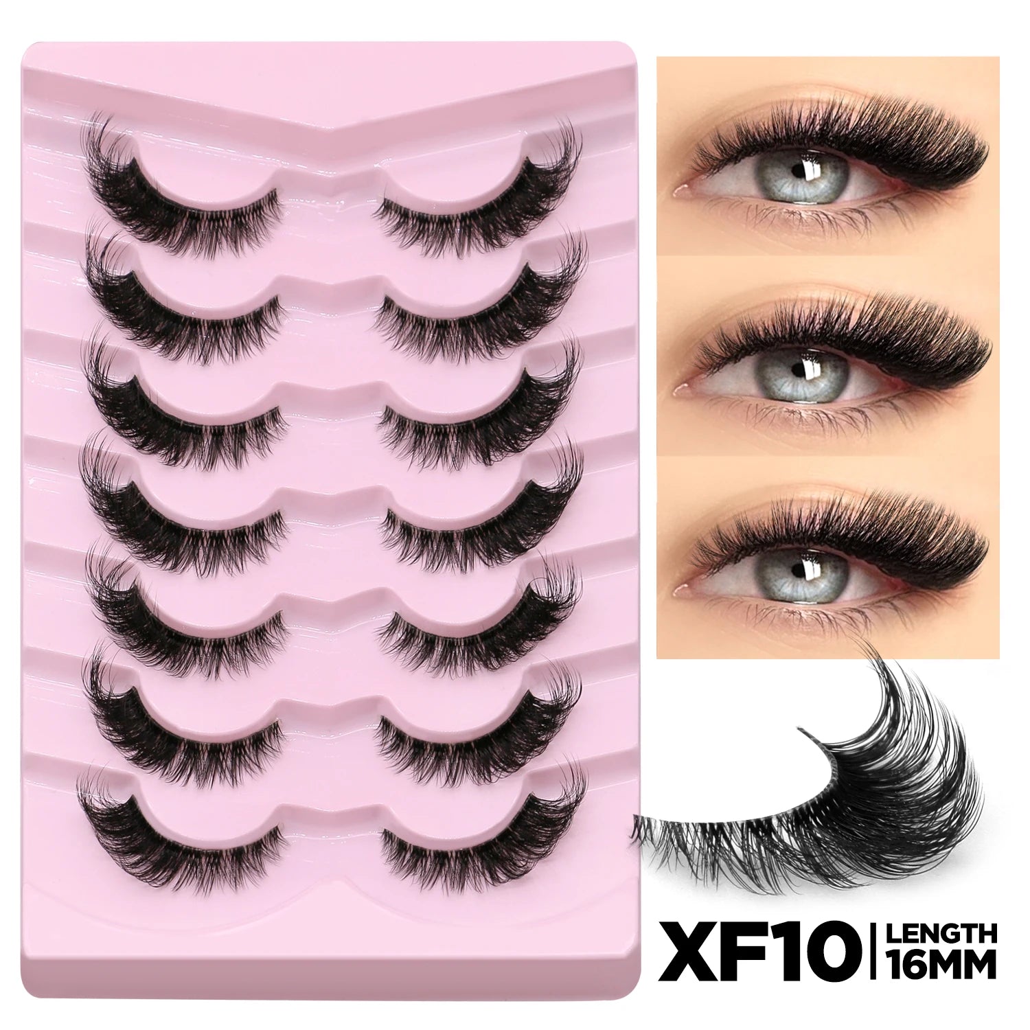 GROINNEYA Soft Natural Cat Eye Faux Mink Lashes - Smarsty