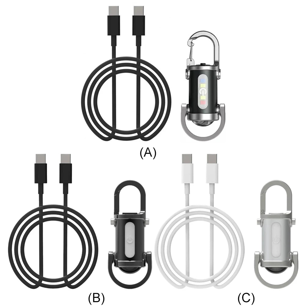 1200LM Super Bright Mini Keyring Torch LED Rechargeable Key Ring Torch for Outdoor Camping