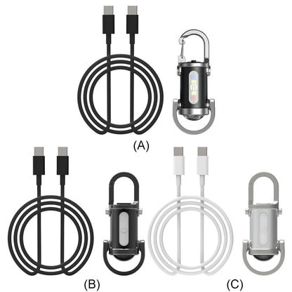 1200LM Super Bright Mini Keyring Torch LED Rechargeable Key Ring Torch for Outdoor Camping