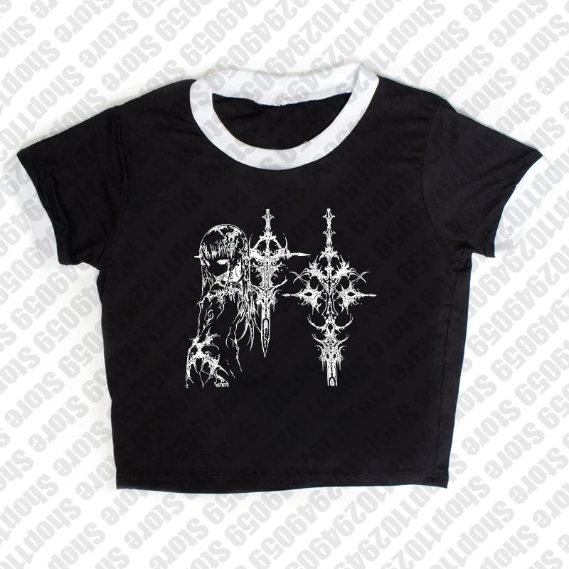 Y2k Style Aesthetic Sweet Sexy Tank Tops Women Sleeveless Casual Cartoon Print Tanks Harajuku All Match Cropped Grunge Emo Girls