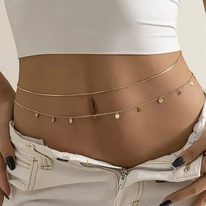 Round Coin Tassel Pendant Body Chain for Summer - Smarsty