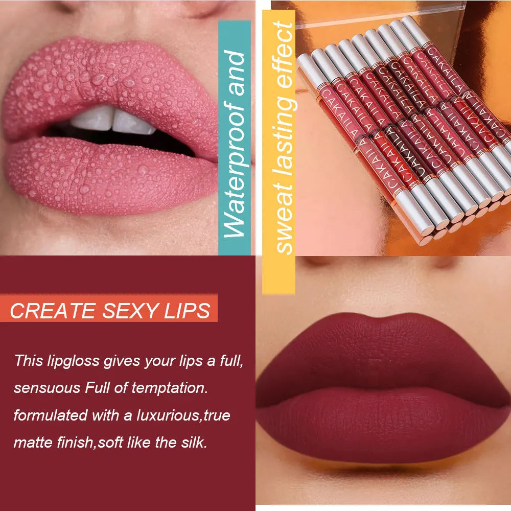 CAKAILA 10 Piece Nude Lip Gloss Set Long Lasting Velvet Finish - Smarsty