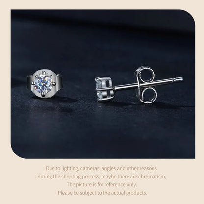 Moissanite Earrings 925 Sterling Silver D Color Studs - Smarsty