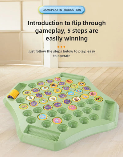 Kids Battle Chess Educational Toy Observation Concentration Training Fun Animal Flip Chess Parent-child Interactive Game Toys by Smarsty