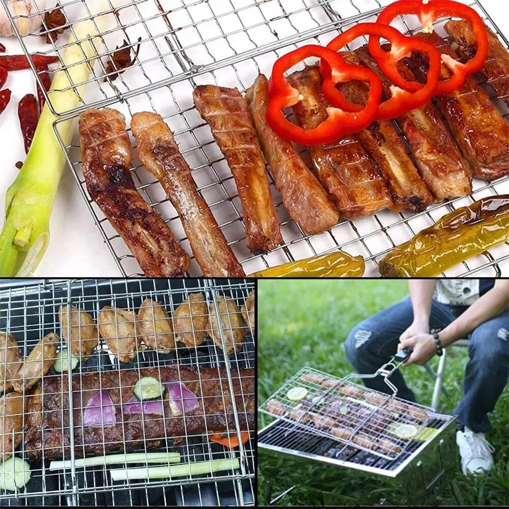 Stainless Steel Non Stick BBQ Grilling Basket for Easy Cooking - Smarsty