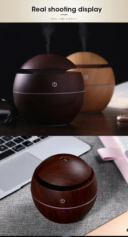 Mini Woodgrain Ultrasonic Humidifier for Home Office - Smarsty
