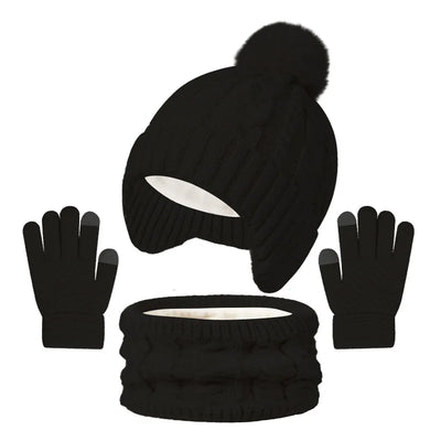 Kids Winter Hat Scarf Gloves Set Fleece Lined Warm - Smarsty