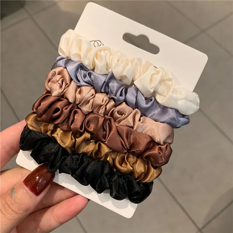 Minimalist Silk Hair Scrunchies Soft Elastic For Women - Smarsty