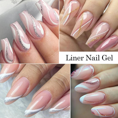 Glitter Liner Nail Gel Polish Set for Stunning Nail Art - Smarsty
