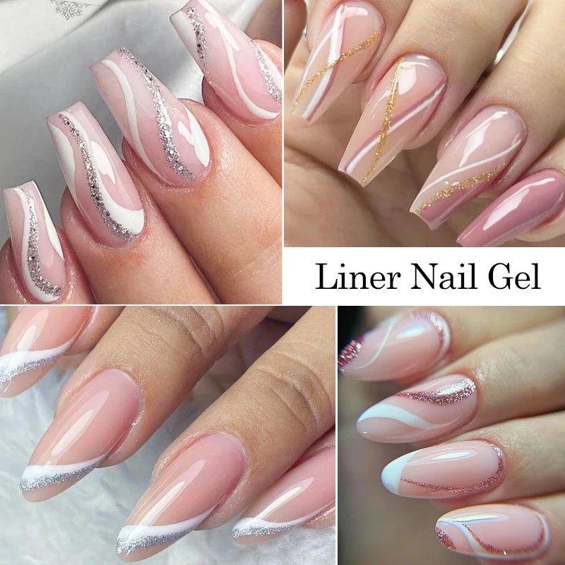 Glitter Liner Nail Gel Polish Set for Stunning Nail Art - Smarsty