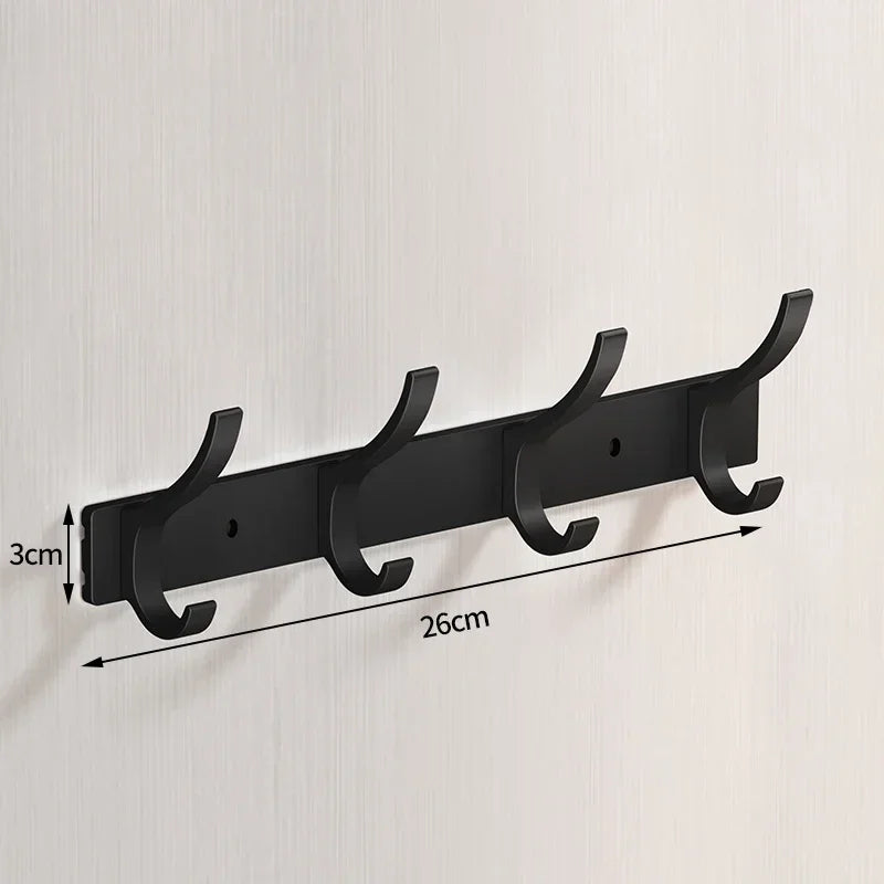 Black Aluminum Robe Hooks for Towel and Coat Storage - Smarsty