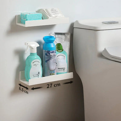 Multifunction Wall Mounted Storage Rack Self Adhesive No-drill Shelves Wall for Kitchen Bathroom C6UE by Smarsty