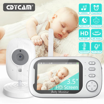 Cdycam New 3.5 inch Wireless Video Baby Monitor Night Vision Temperature Monitoring 2 Way Audio Talk Baby Nanny Security Camera by Smarsty
