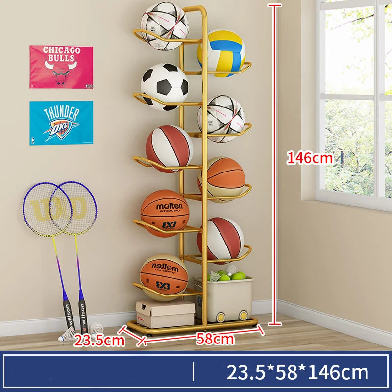 Indoor Children Basketball Storage Rack Put Ball Football Storage Basket Placed Rack Kindergarten Volleyball Stand Holder Space by Smarsty