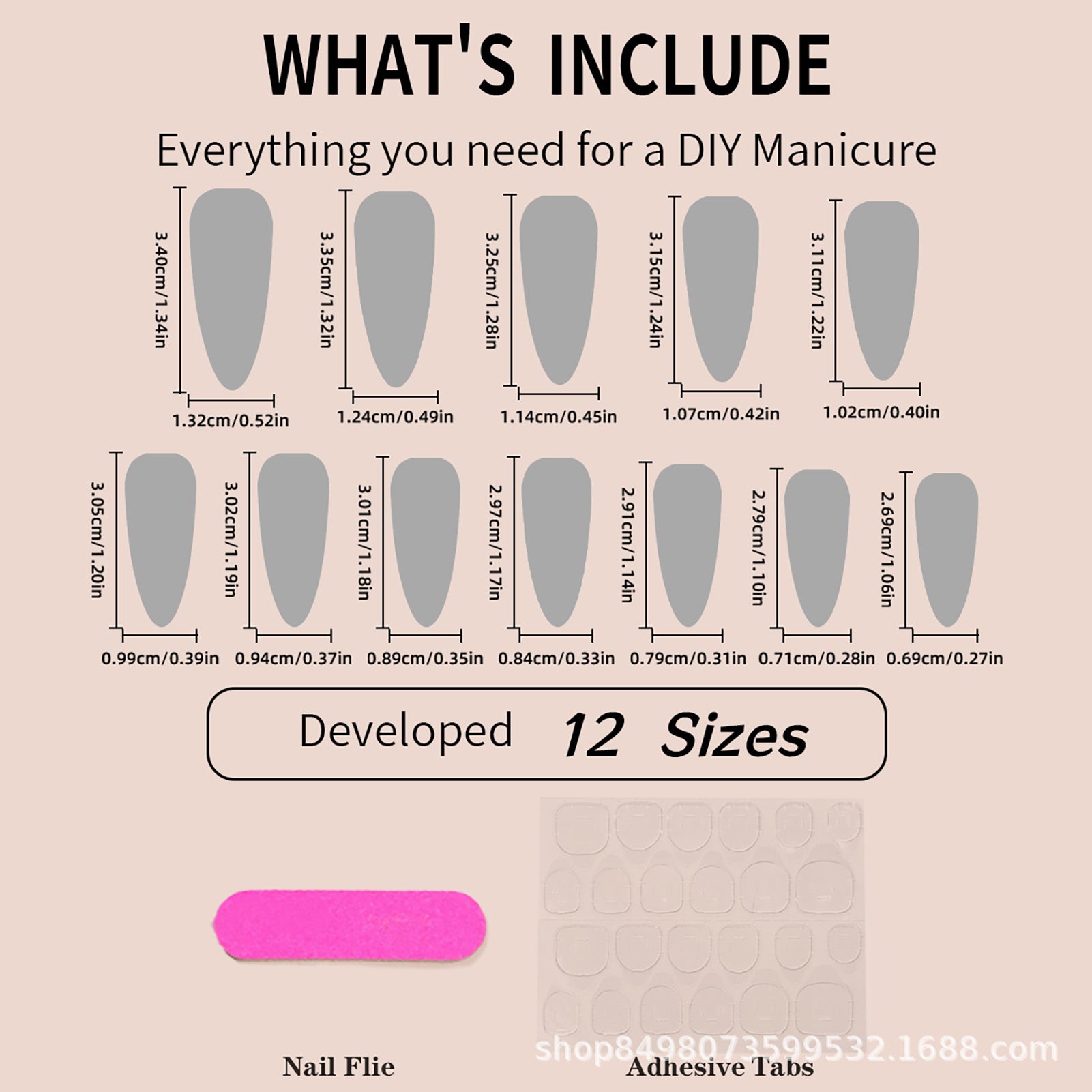 24 Piece Glossy Black Press On Nails Set - Smarsty