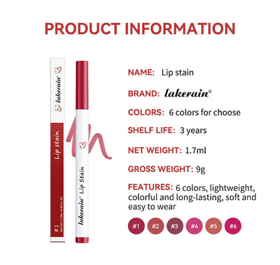 Lakerain Long-lasting Lip Gloss 6 Colors Matte Color Not Easy To Fade Non-stick Cup Silky Lip Gloss Wholesale ship for us