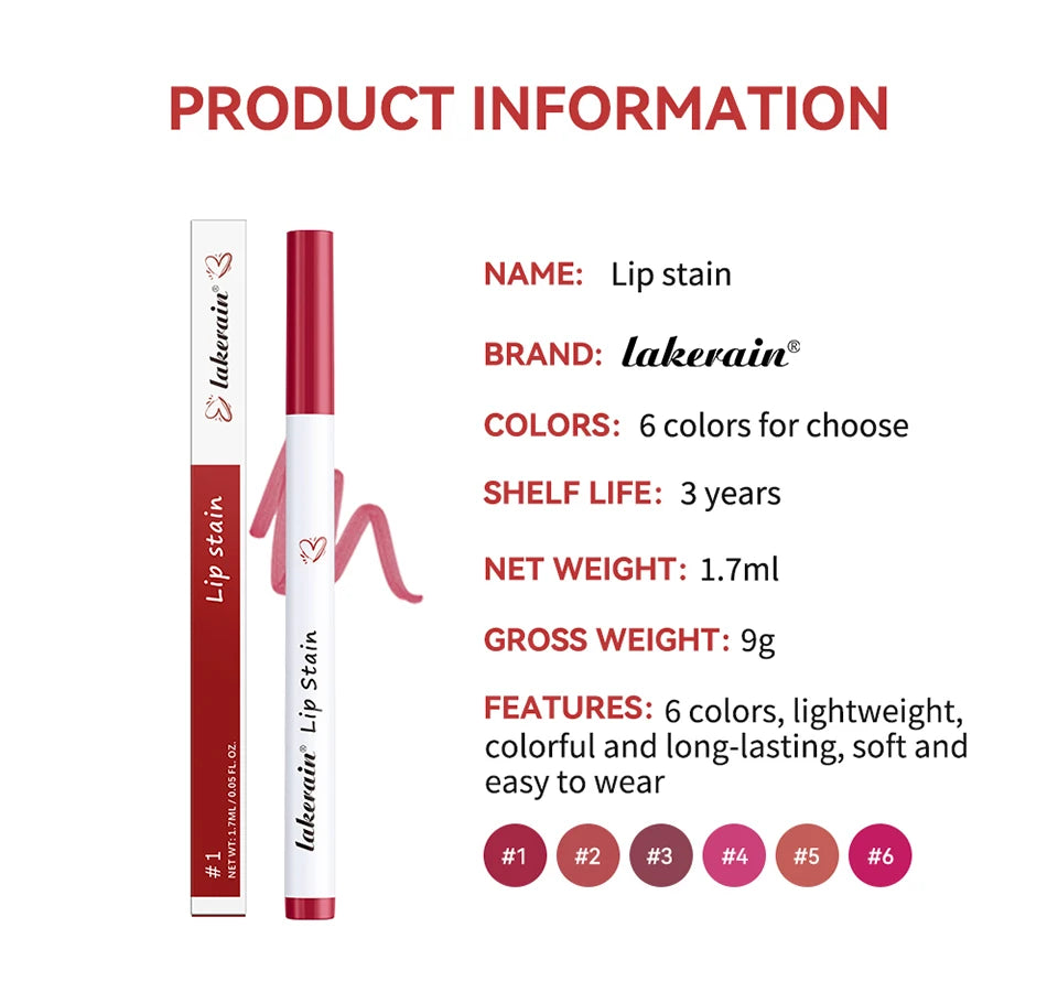 Lakerain Long-lasting Lip Gloss 6 Colors Matte Color Not Easy To Fade Non-stick Cup Silky Lip Gloss Wholesale ship for us