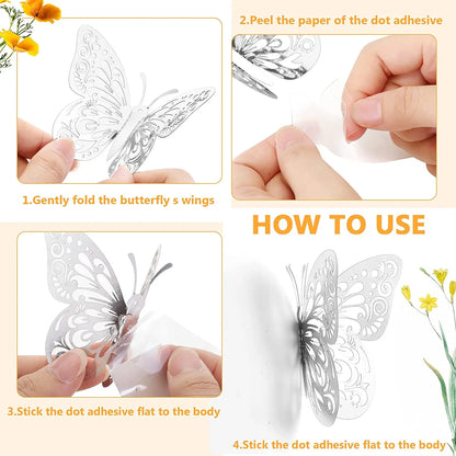 3D Luminous Butterfly Wall Stickers for Creative Home Decor - Smarsty