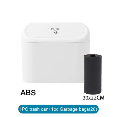 Car Trash Can (with Lid) Contains 60 (300) Garbage Bags, Small Car Trash Can, Leak-proof Mini Car Accessories - Smarsty