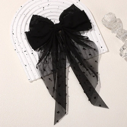 Girls Elegant Big Bow Satin Hair Clip Accessory - Smarsty