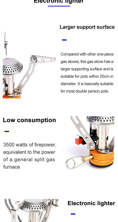 Widesea Camping One-piece Gas Stove Heater Tourist Burner Foldable Outdoor Picnic Kitchen Equipment Supplies Survival Furnace by Smarsty