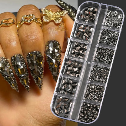 Mixed Nail Rhinestones with Shiny Clear Colors for Stunning Nail Art - Smarsty