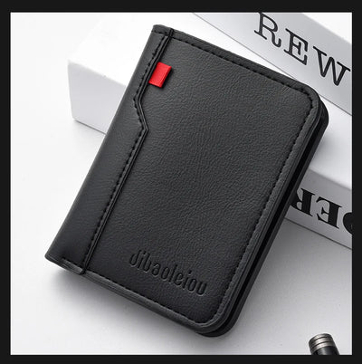 1Pc New Ultra-thin Mini Soft PU Leather Credit Card Wallet Holder Short Vertical High Quality Men's Wallet - Smarsty