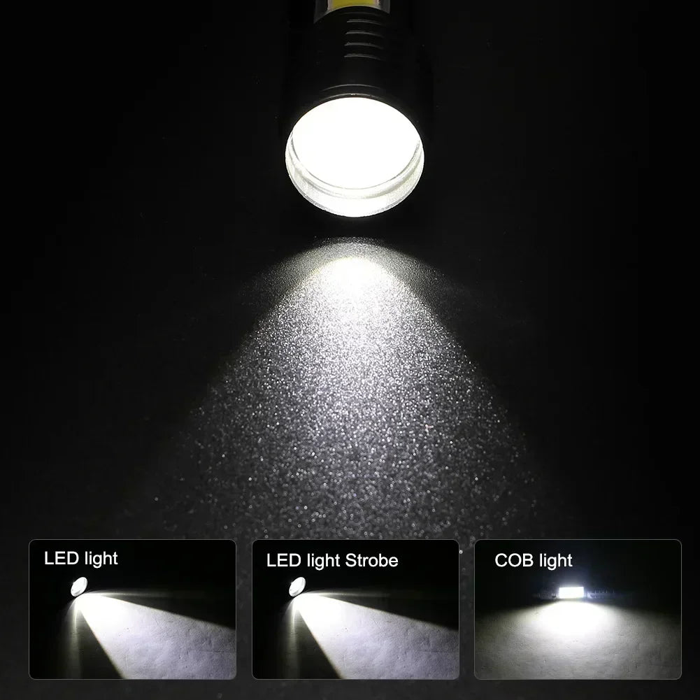 2000LM Ultra Bright P50 LED Flashlight Tactical EDC Emergency Spotlight Telescopic ZoomHandheld Torch  w/ 14500/18650 Battery - Smarsty