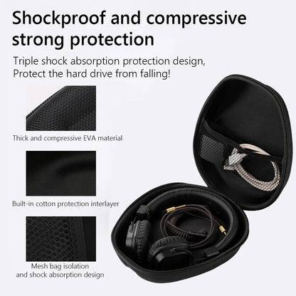 Hard EVA Headphone Carrying Case with Hook - Smarsty