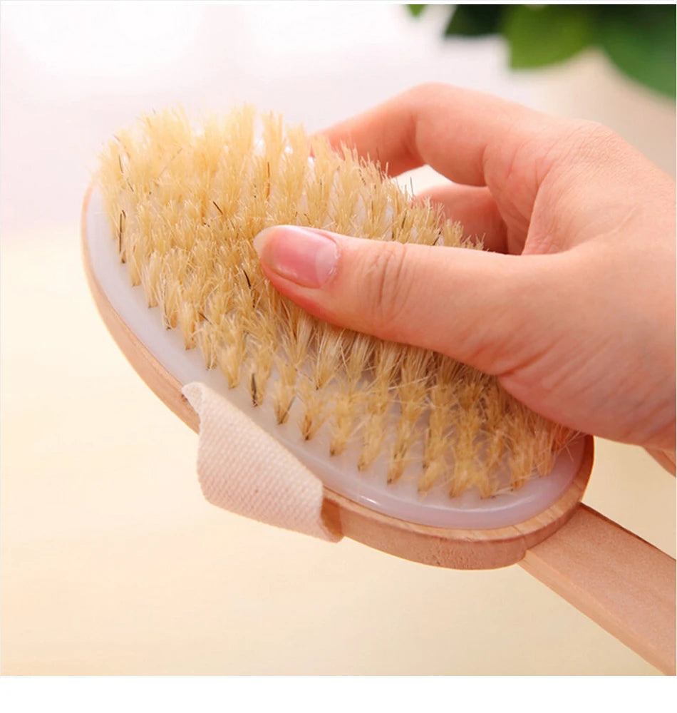 Natural Bristle Exfoliating Body Brush for Glowing Skin - Smarsty
