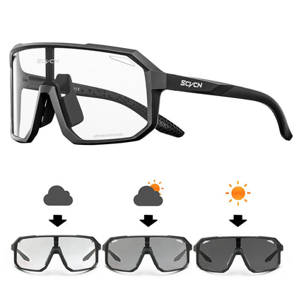 SCVCN Photochromic Cycling Glasses Bike Mountain Bicycle Golf UV400 Sunglasses Sport Protection Glasses for Men Women Baseball