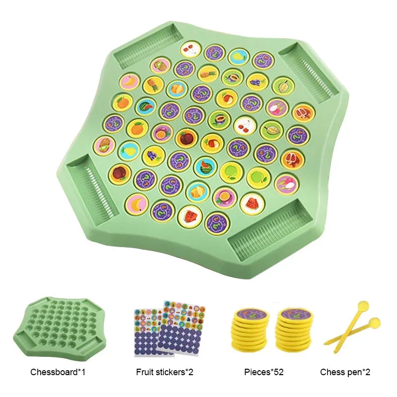 Kids Battle Chess Educational Toy Observation Concentration Training Fun Animal Flip Chess Parent-child Interactive Game Toys by Smarsty