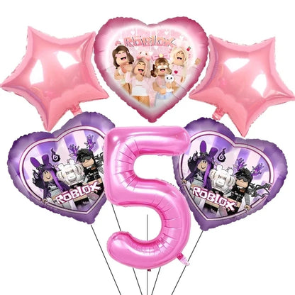 Pink Roblox Birthday Party Decorations Tableware Set - Smarsty