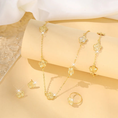 Lucky Five-Petal Flower Jewelry Set for Women - Smarsty