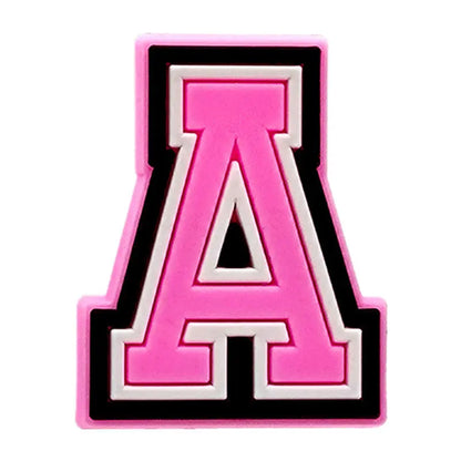 Pink Letter Shoe Charms for Crocs Accessories Women Clogs Pins Men Badge Kids Jeans Girls Decorations Buckle Shoes Accessories