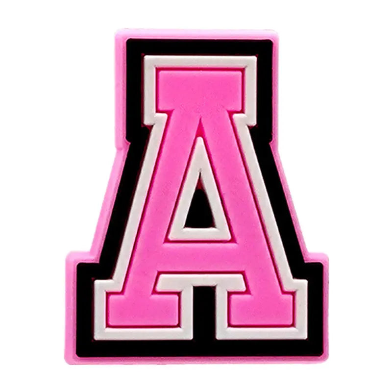 Pink Letter Shoe Charms for Crocs Accessories Women Clogs Pins Men Badge Kids Jeans Girls Decorations Buckle Shoes Accessories