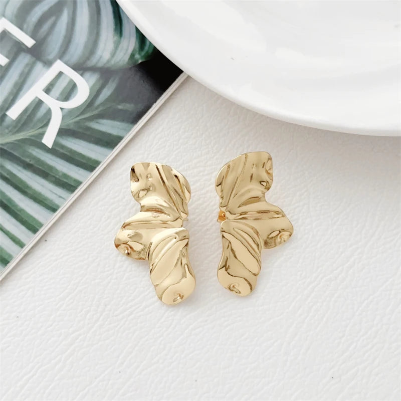Gold Irregular Dangle Earrings for Women with Unique Style - Smarsty