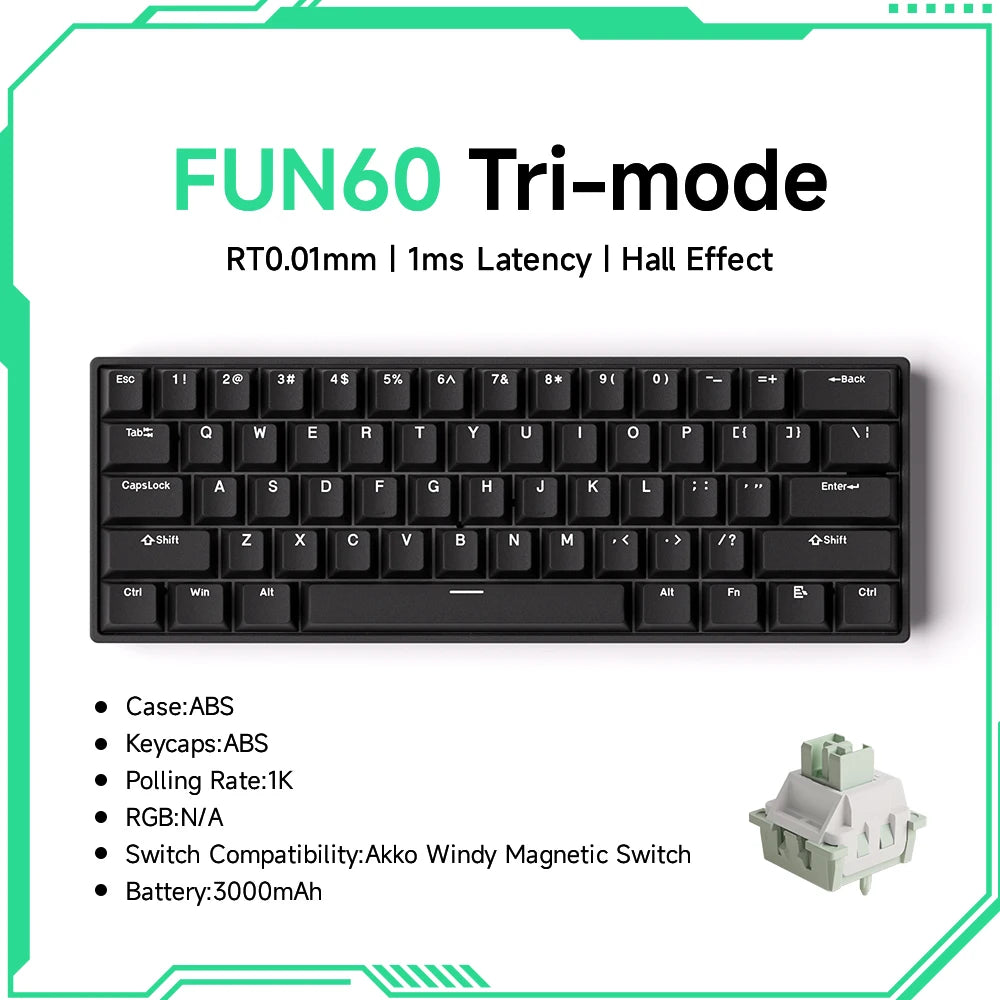 60 Percent Wireless Mechanical Keyboard With ARGB Lighting