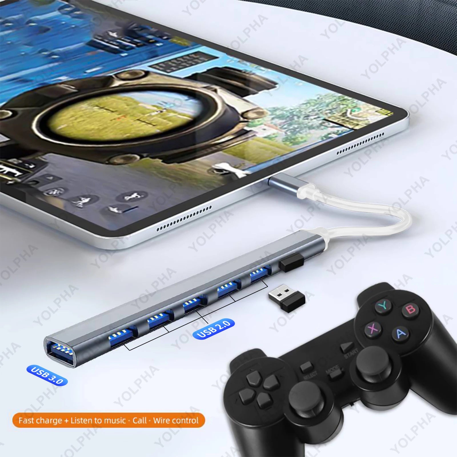 7 Port USB C Hub With 5Gbps High Speed PerformancePlus