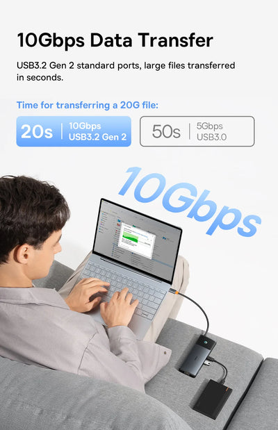 Usb C Hub 8K Hdmi Expansion For Multiscreen And Peripherals - Smarsty