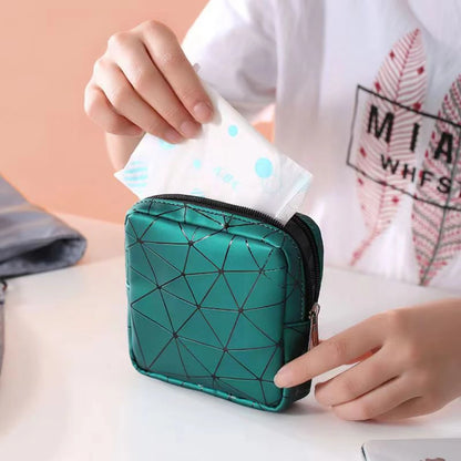 Waterproof Leather Sanitary Napkin Storage Bag With Zipper - Smarsty