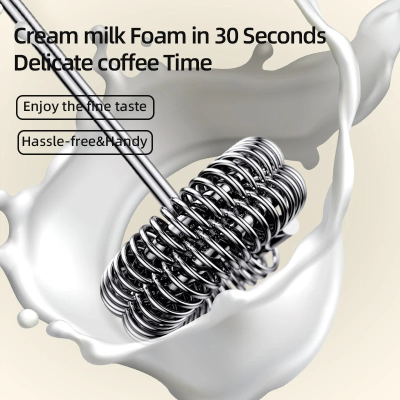 HOT  Electric Milk Frother + Egg Beater Wireless Type-C Charging 3 Speeds Mini Handheld Foam Maker Coffee Whisk Cooking Tools - Smarsty