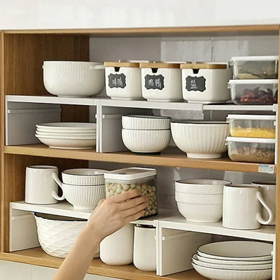 Kitchen Cupboard Organizer Retractable Cabinet Shelf Seasoning Bottle Spice Rack Dish Shelf Kitchen Accessories Storage Rack by Smarsty