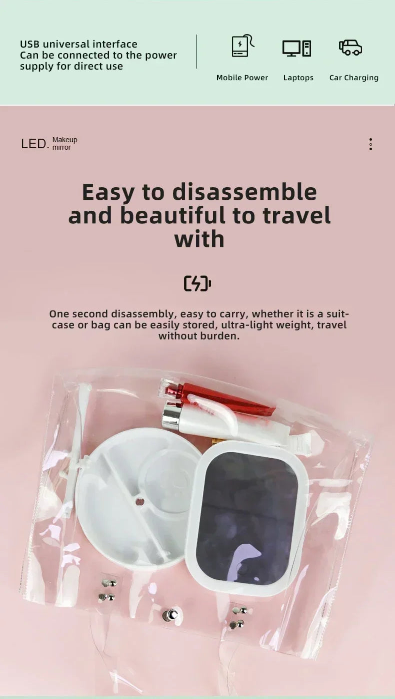 LED Vanity Mirror with Adjustable Three-Color Light - Smarsty
