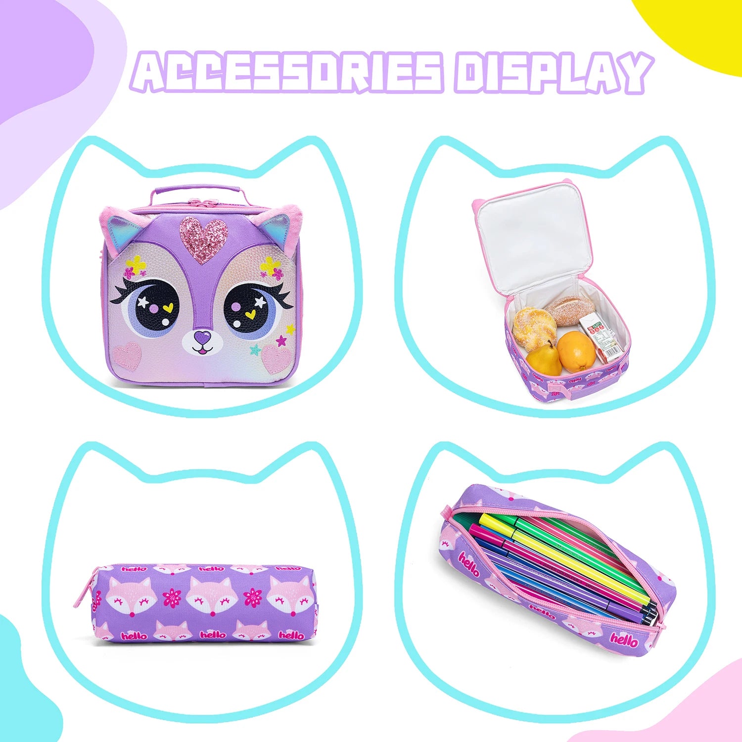 Girls School Backpack Set With Lunch Box And Pencil Case - Smarsty
