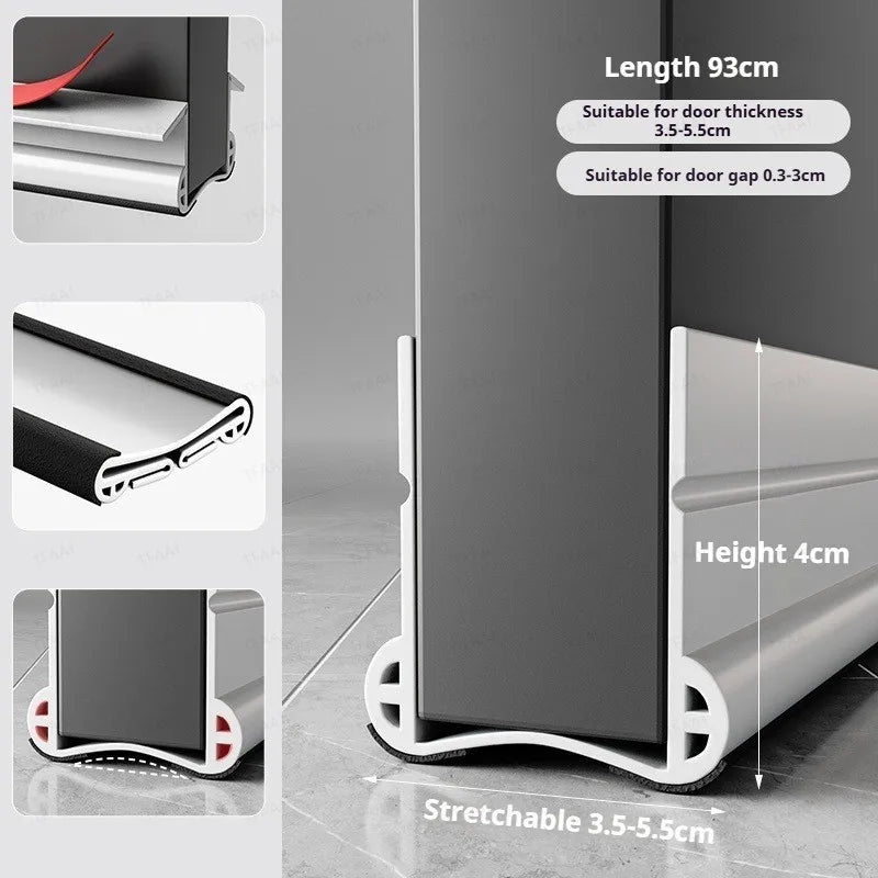 Flexible Door Bottom Sealing Strip Door Gap Soundproofing Wind and Dust Proof Weather Strip Under Door Draft Stopper Tape - Smarsty