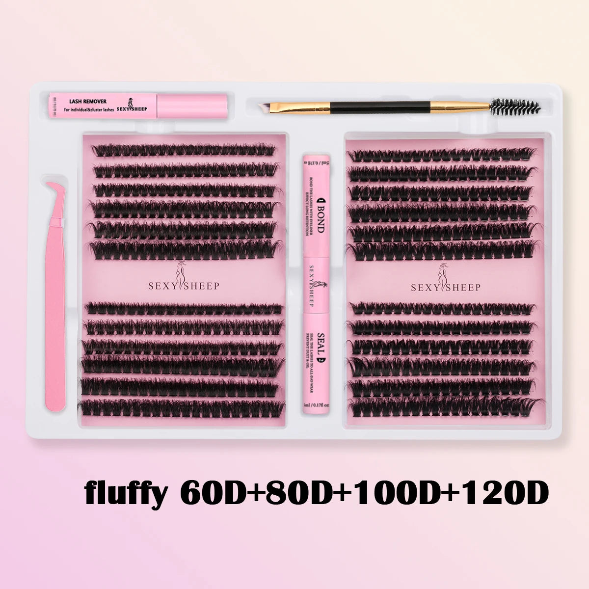 DIY False Eyelashes Clusters Extensions Individual Lashes Cluster Natural Segmented With glue,Remover,lash brush，tweezers - Smarsty