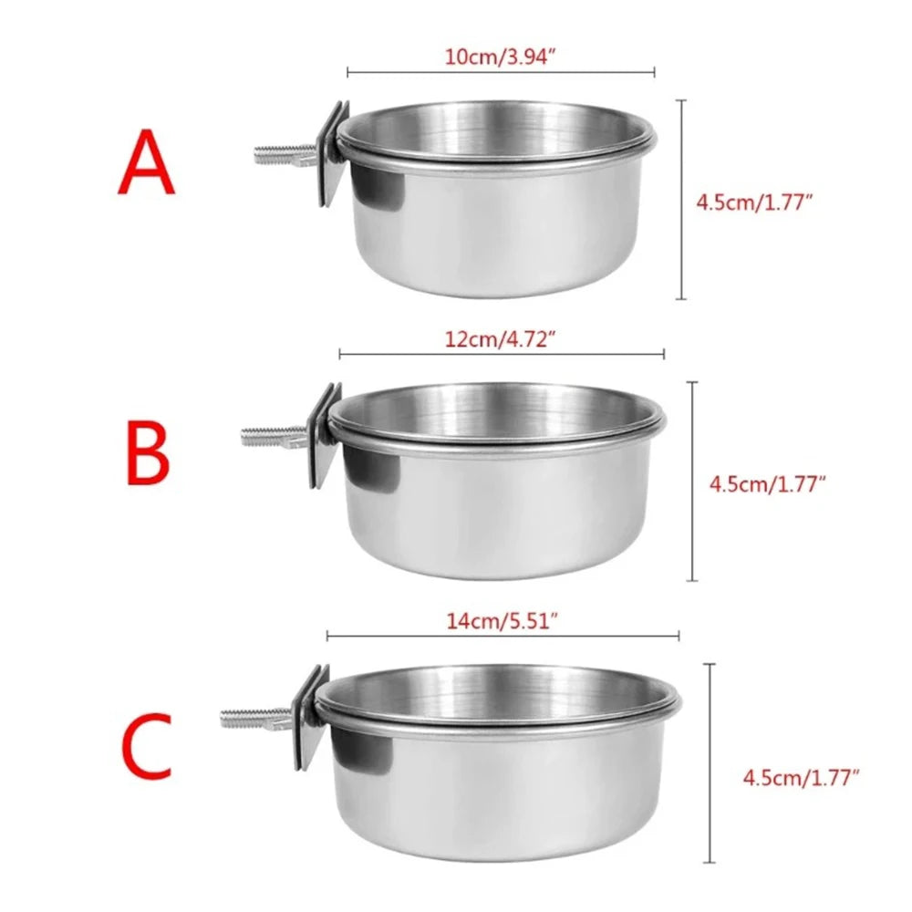 Stainless Steel Pet Food Dish for Birds and Small Animals - Smarsty