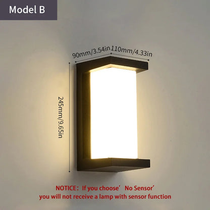 LED Outdoor Wall Light with PIR Motion Sensor - Smarsty